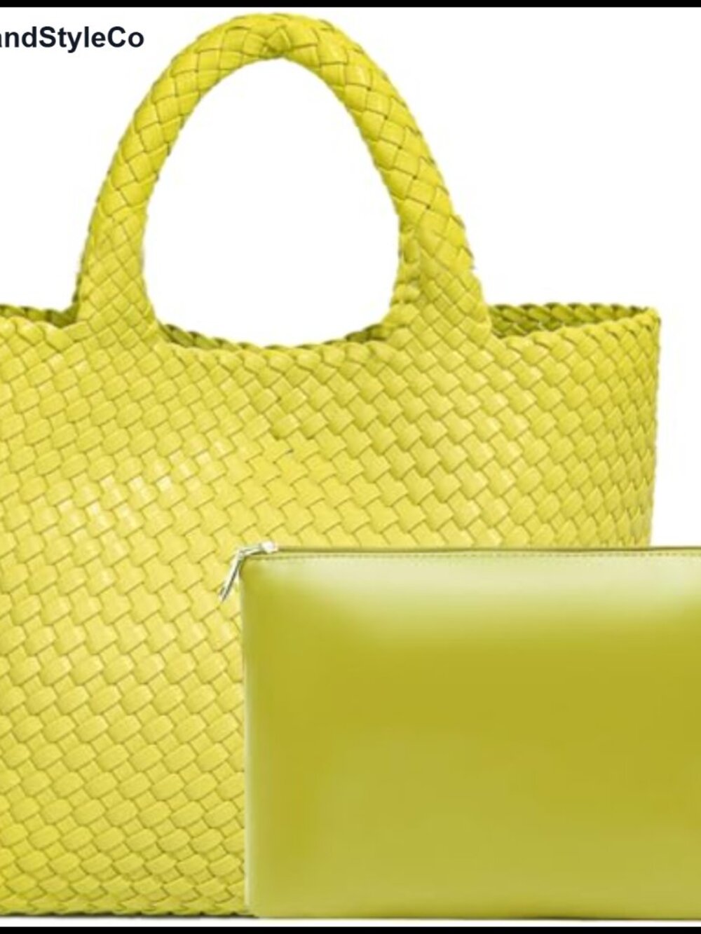 Vegan Leather Woven Tote Bag Shoulder Handbag Purses Women Large Capacity